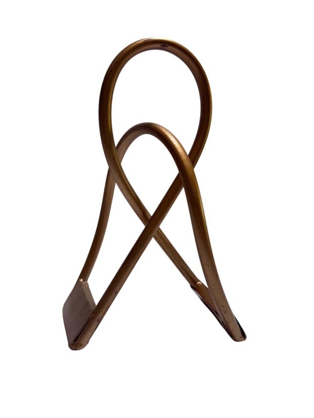 Decorative Copper Metal Tabletop Sculpture Contemporary Abstract Accent Piece